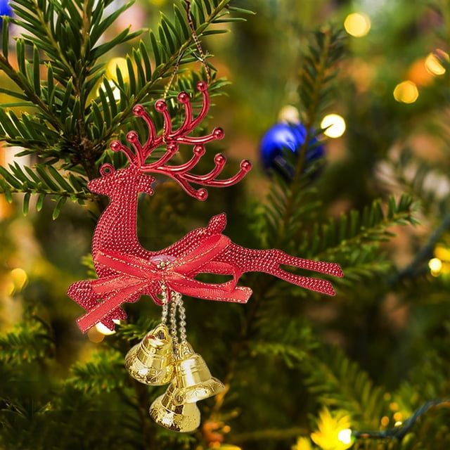 Xihbxyly Colgante Navideño de Ciervo, Diseño de Reno Saltarín Galvanizado, Campanas para Decoración Navideña, Adorno Colgante Versátil para Árbol y Estanterías, Decoración Festiva para El Hogar, Idea