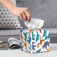 thumbnail image 6 of Kdxio Block Dinosaur Print Tissue Box Cover,Square Decorative PU Leather Facial Paper Case Organizer Holder Dispenser for Bathroom,Night Stands,Desk,Car 5.2''X5.2''X5.2'', 6 of 8