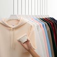 thumbnail image 2 of American trendy brand 350g pullover casual loose hooded sweatshirt for spring and autumn, dopamine solid color heavyweight drop shoulder hoodie, 2 of 4