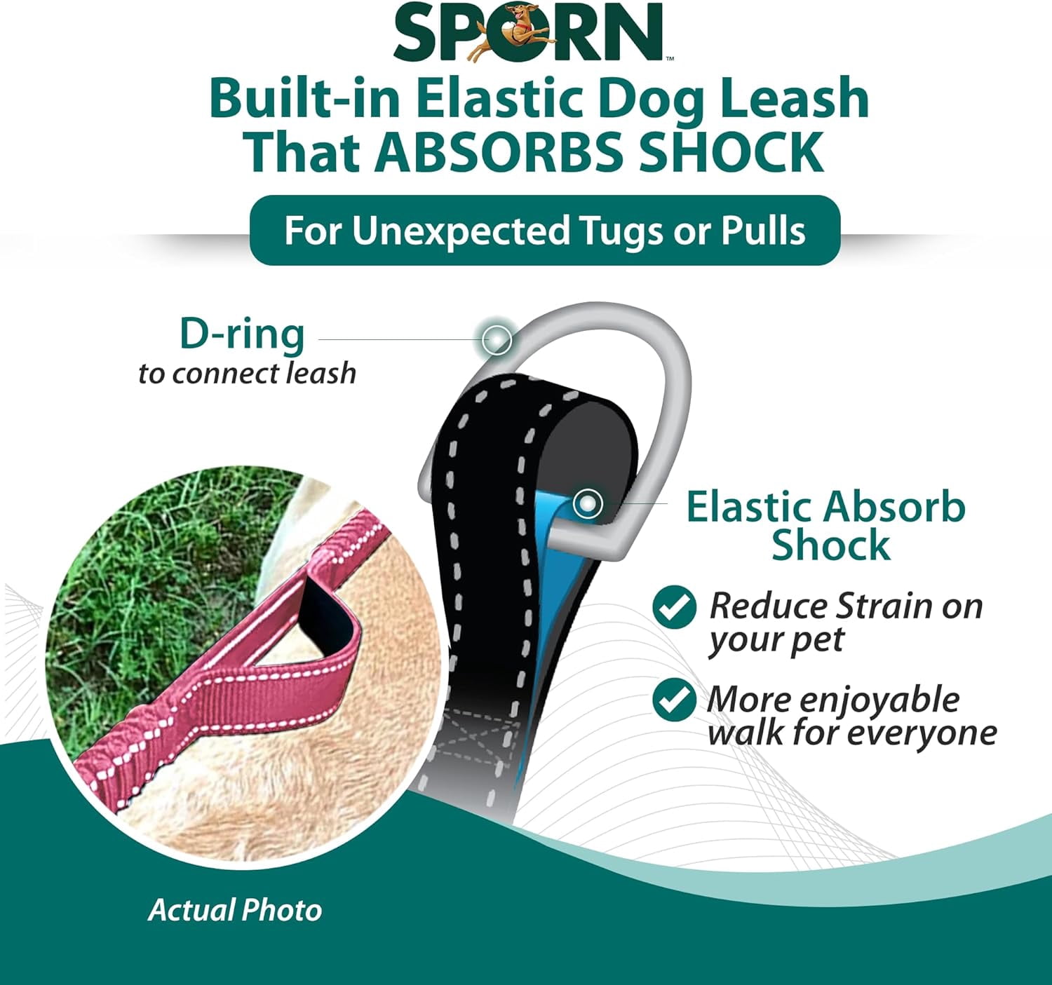 Sporn Child Co-Walk Training Dog Leash, 6 ft, Pink