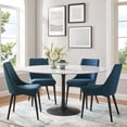 thumbnail image 1 of Modway Lippa 60" Round Artificial Marble Dining Table in Black White, 1 of 7