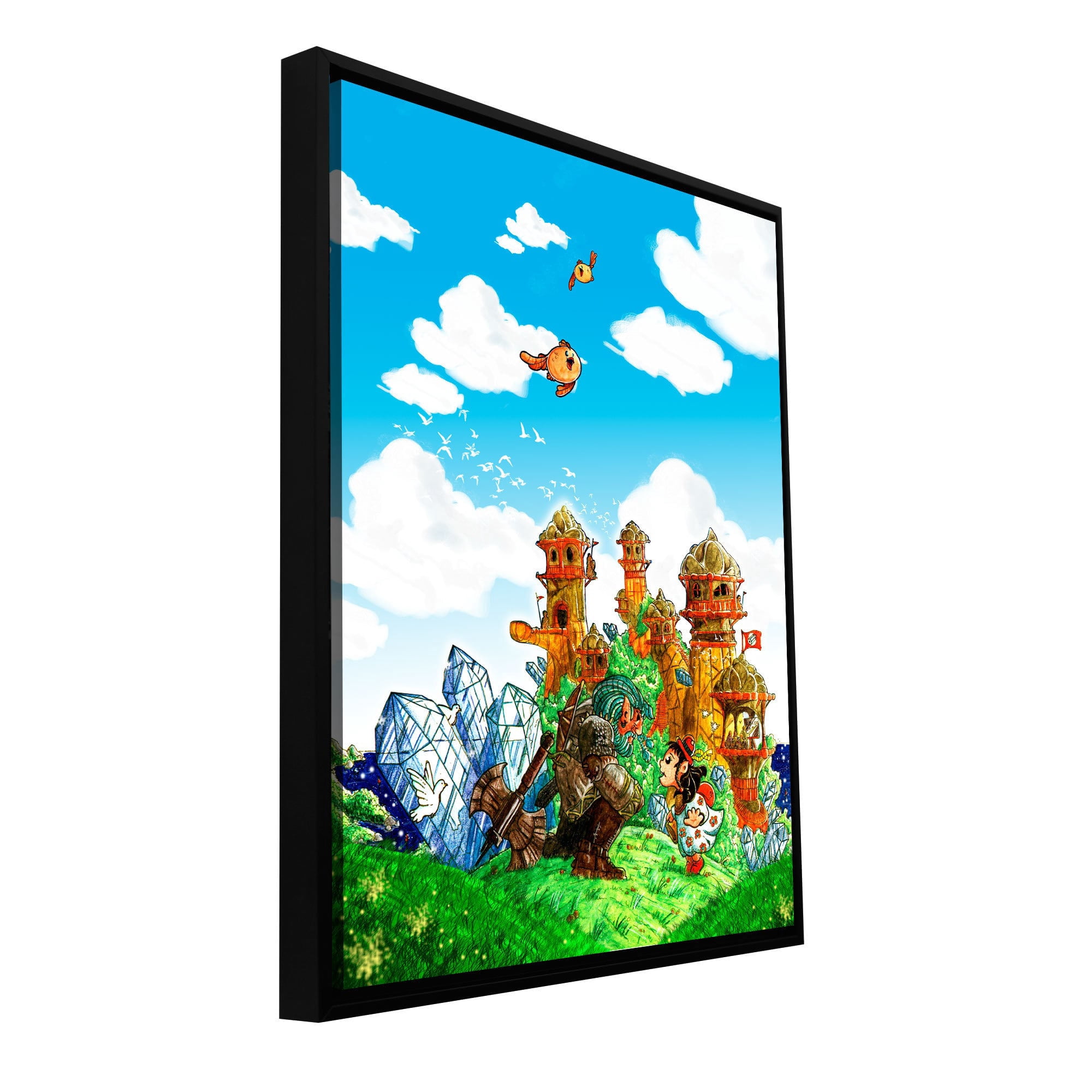 Luis Peres "School Day" Floater-Framed Gallery-Wrapped Canvas