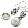 thumbnail image 3 of White Mabe Cultured Pearl 925 Sterling Silver Drop Earrings, 1 3/16", 3 of 3