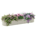 thumbnail image 2 of Outsunny Galvanized Raised Garden Bed Kit, Metal Planter Box with Safety Edging, 76.75" x 24.5" x 11.75", Cream, 2 of 9