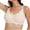 Beige, variant on Women's Solid Color Wireless Soft Support Daily Bra with Wave Lace, Large Size