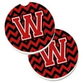 thumbnail image 1 of Lettre W Chevron Noir et Rouge Ensemble de 2 Porte-Gobelet Coaster Voiture, 1 of 1