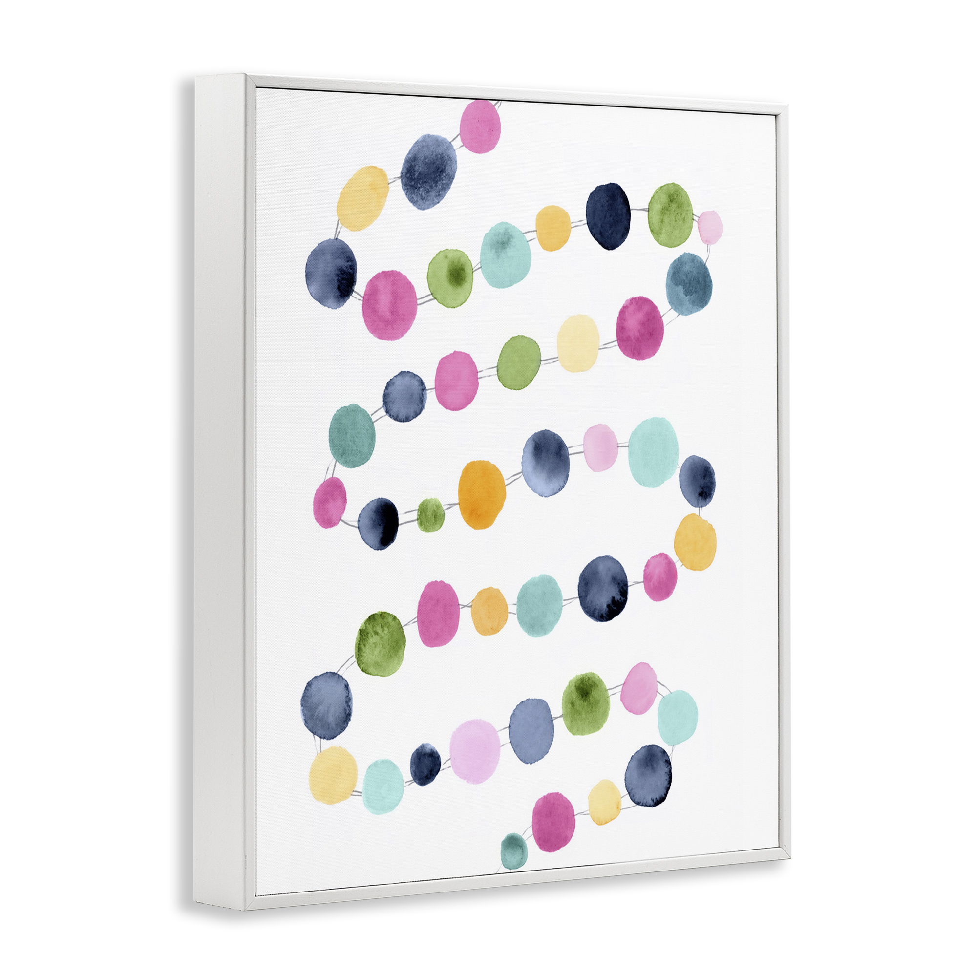 Stupell Industries Pastel Dots Pattern Abstract Painting White Framed Art Print Wall Art, 24 x 30