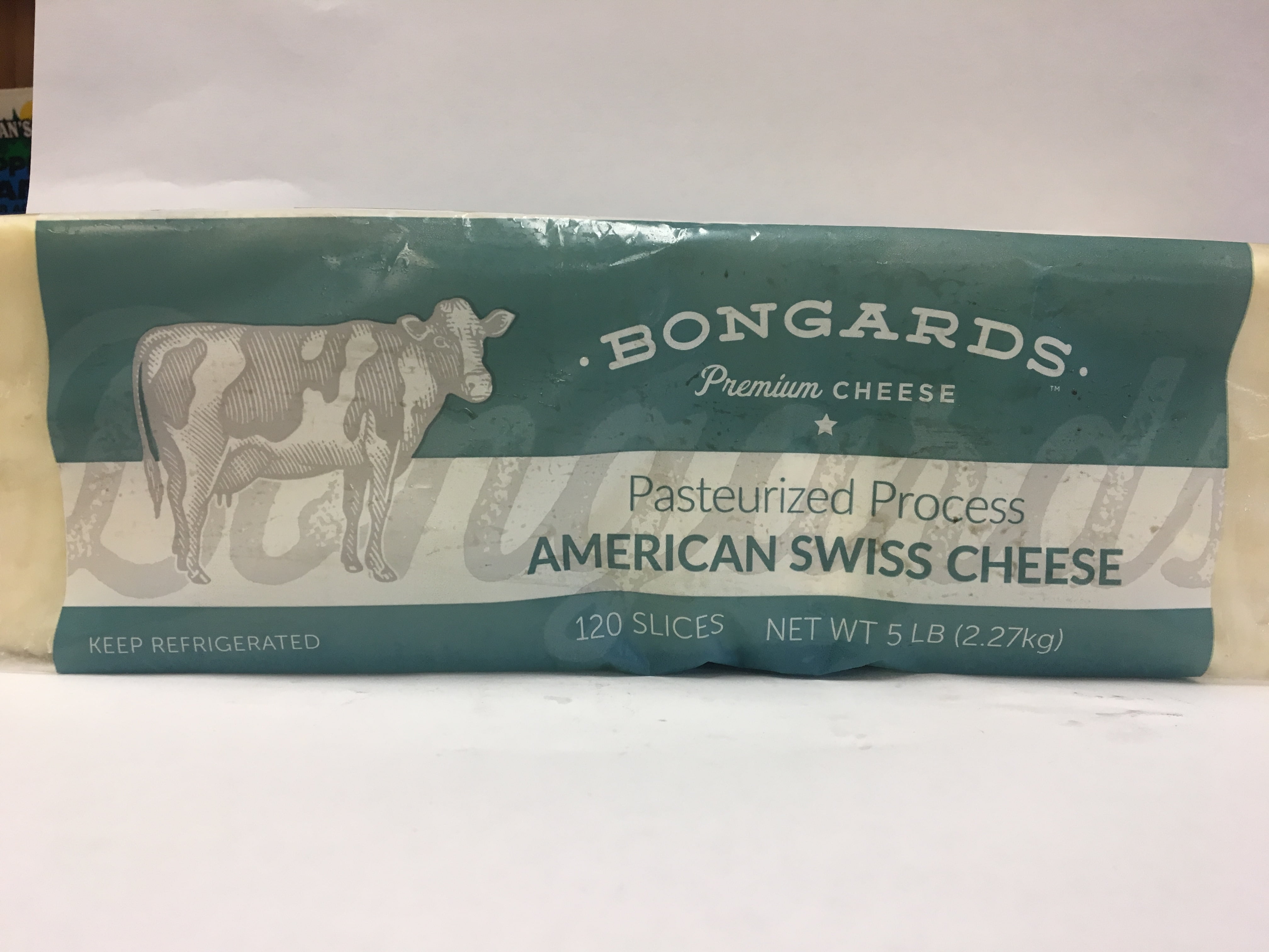Bongards Premium Pasteurized Process American Swiss Cheese, 80 Oz., 120