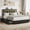 Black, variant on Full Size Bed Frame with LED Headboard&USB Charging Ports,PU Leather Upholstered Platform Bed with 4 Drawers,Noise-Free, No Box Spring Needed, Easy Assembly