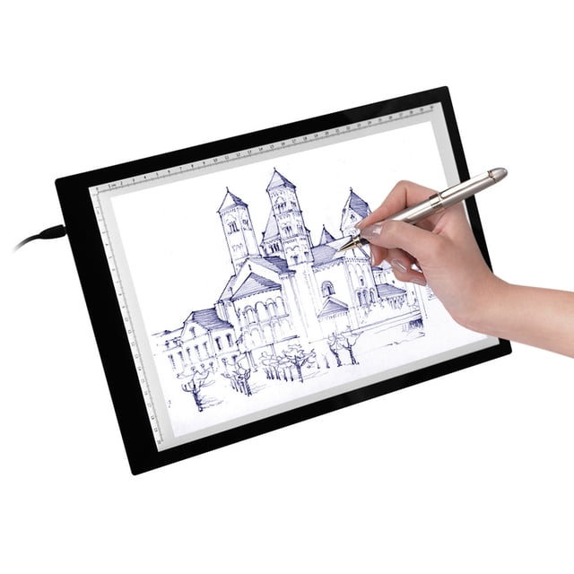 Mesa de dibujo LED A4 para animación y calcos, panel acrílico de 5mm con luz uniforme (1800-2300 LUX), incluye cable USB, ideal para artistas y diseñadores.