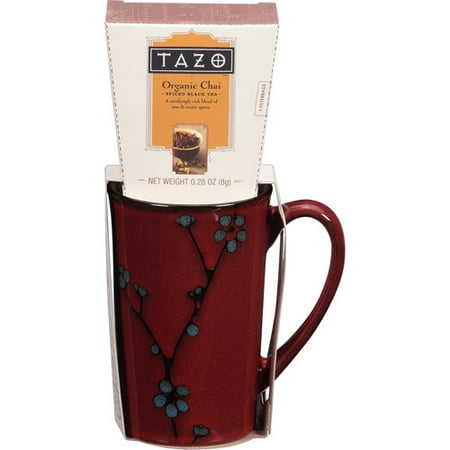 Tazo Holiday Decorative Mug Gift Set with Chai Tea Bags, 4 pc