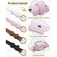 thumbnail image 5 of AWAYTR 3 Pack Girls PU Leather Belts, Heart Hollow Design, Gold Metal Buckle, Adjustable Kids Waist Belt for Uniform Dress Jeans, 5 of 8