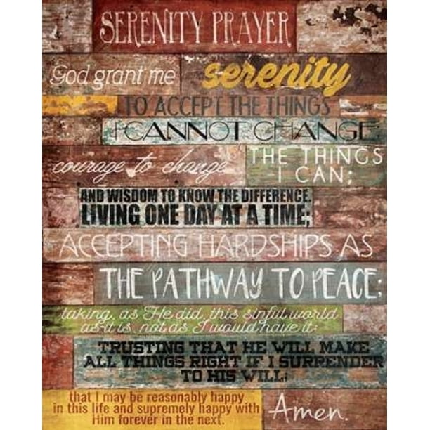 Serenity Prayer Poster Print by Jace Grey (8 x 10) - Walmart.com ...