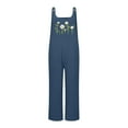 thumbnail image 4 of CAIXIA Overalls For Women Floral Embroidery Jumpsuits for Women Casual Denim Overalls with Pockets,Navy, 4 of 4