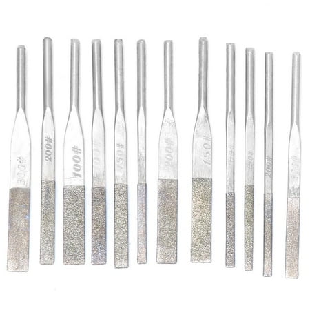 

LYUMO 12Pcs Files 3mm Shank Taper Machine Files Metal File For