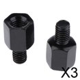 thumbnail image 1 of DYNWAVECA Pair of Motorcycle Rearview Mirrors Left Hand 8mm - Right Hand 8mm Adapters in Black , 3 Pcs, 1 of 8