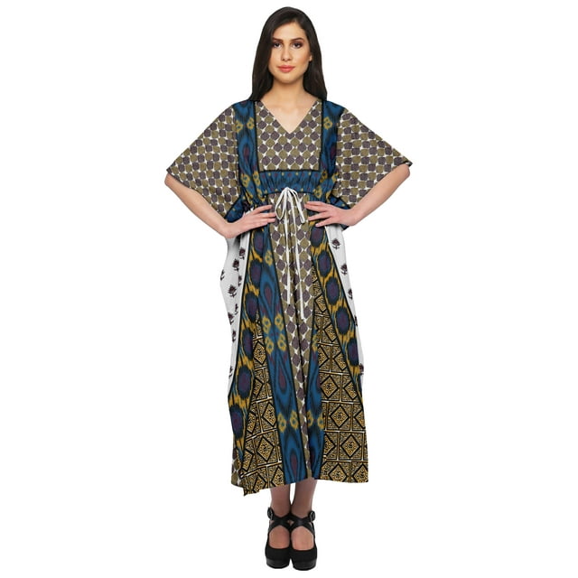 Moomaya Kaftan de Plage, Paréo de Bikini, Robe Longue Maxi Caftan pour Femmes