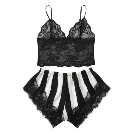 

Utoimkio Pajamas for Women Nightgown Women New Sexy Fashion Lace Lingerie Silk Underwear Sleepwear Pajamas Satin