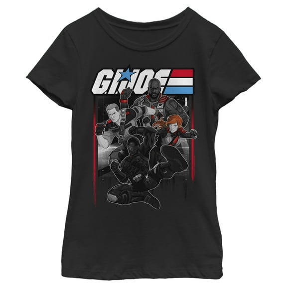 Girl's GI Joe Fight Mode Joes  Graphic Tee Black Large