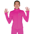 thumbnail image 1 of Chloe Noel JT811 Solid Fleece Fitted Elite Figure Skating Jacket w/ Mini Sit Spin Crystals Combination, 1 of 2