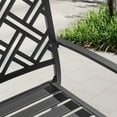 thumbnail image 6 of Nuu Garden Outdoor Iron Dining Chairs Set of 2 with Slatted Seat Design for Airflow, Non-slip Foot Pads and Stackable Patio Chairs for Garden Deck Poolside, Black, 6 of 10