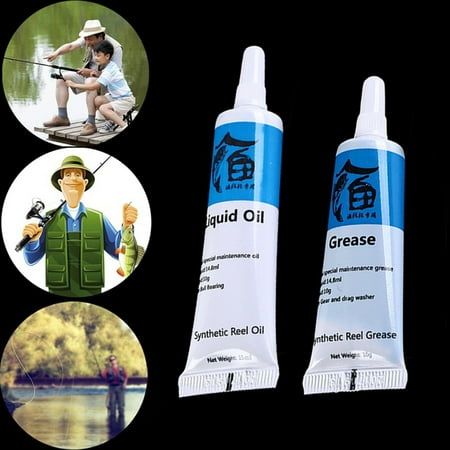 Fishing Spinning Reel Metal Bearing Gear 15g Lubricating Oil + 10g Grease Set