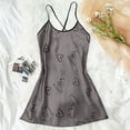 thumbnail image 2 of DHFJKG Women's Silk Satin Nightgowns Heart Print Spaghetti Strap Soft Comfortable Mini Sleep Dress Cross-Back Summer Nightwear Trendy Home Clothes, 2 of 3