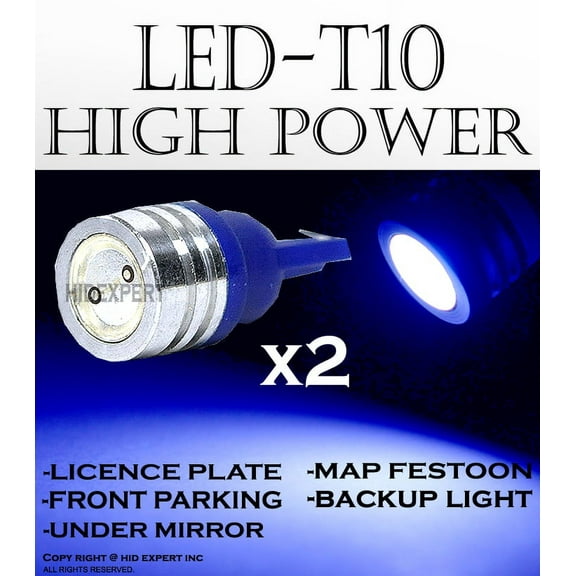 ICBEAMER x4 Direct Replace T10 LED BLUE BRIGHT HIGH POWER LED BULBS
