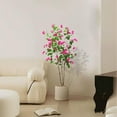 thumbnail image 5 of Artificial Bougainvillea Tree, 5ft Tall Faux Blooming Tree with Flowers and Leaves in Pot Fake Floor Plant for Indoor Outdoor Home Office Decor Rose Red, 5 of 5