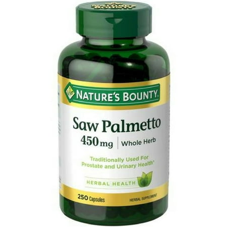 Nature's Bounty Saw Palmetto Herbal Supplement Capsules, 450mg, 250 (Best Herbal Medicine For Enlarged Prostate)