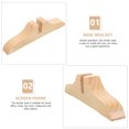 thumbnail image 3 of Minkissy 2Pcs Screen Base Room Divider Bracket Beige Wood Fabric Rectangular Natural Style, 3 of 8