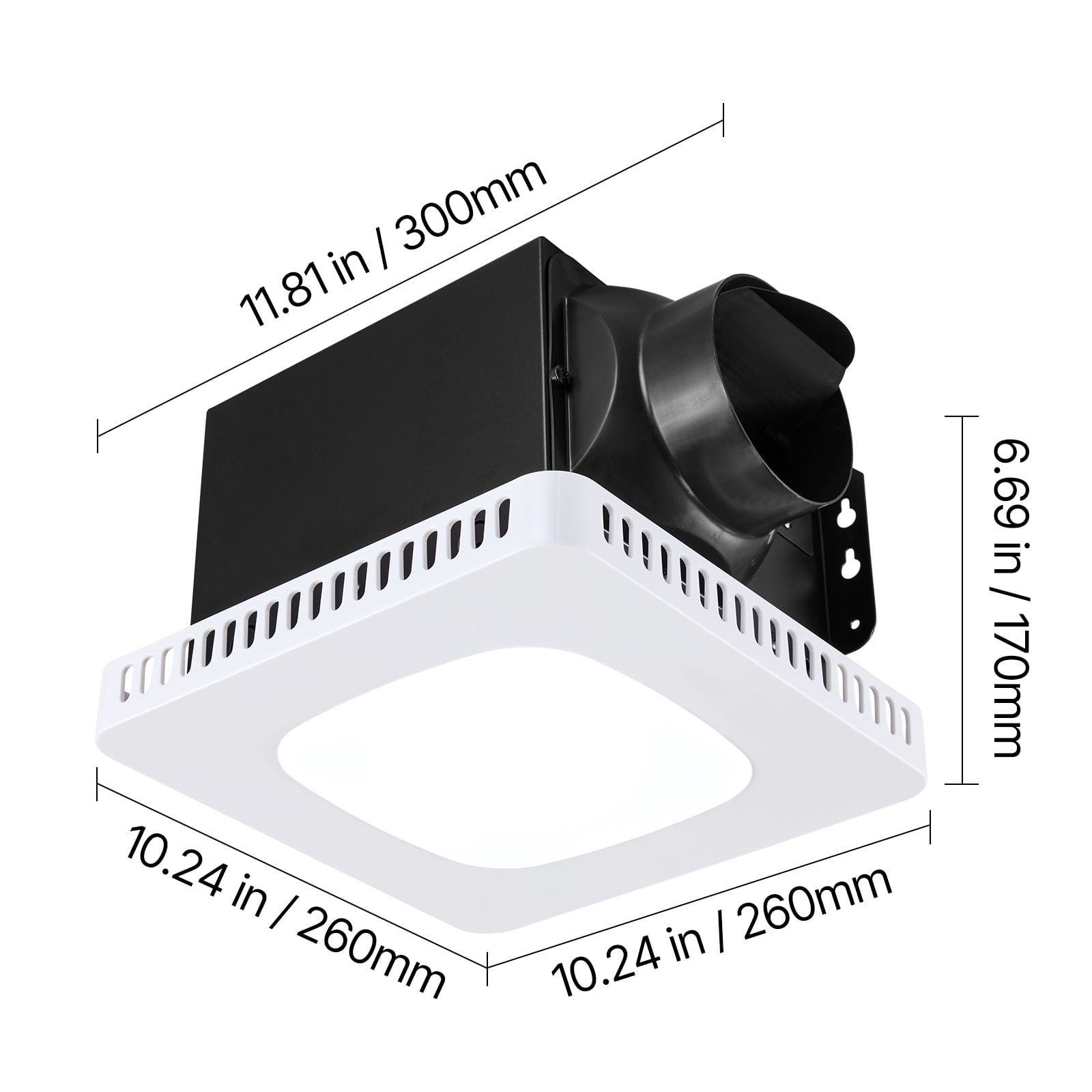 130 CFM Bathroom Exhaust Fan with LED Light, 3 Color Temperature Options, 1.5 Sones Low Noise, AC Motor for Laundry Room Home Ventilation