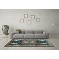 thumbnail image 3 of Ahgly Company Indoor Round Abstract Light Blue Contemporary Area Rugs, 3' Round, 3 of 4