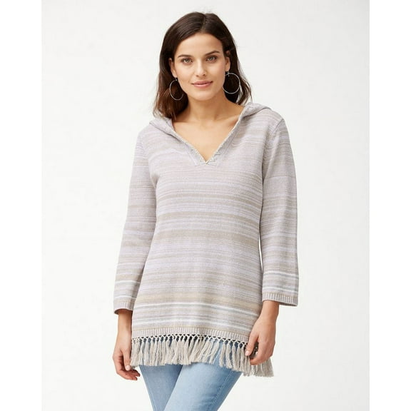 Tommy Bahama Anacapa Fringe Linen-Blend Sweater, Natural, Small