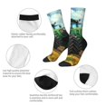 thumbnail image 3 of KLL Green Tractor Field Print Cool Socks Men's Women's Crew Socks Funny Crazy Novelty Stockings, 3 of 6