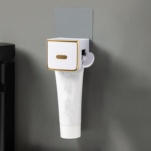 Exprimidor de pasta de dientes, dispensador manual de pasta de dientes, dispensador de jabón facial, pinza para pasta de dientes, gancho para baño, diseño compacto de plástico, gran volumen