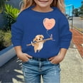 thumbnail image 2 of PMVFHDE Chandails en Molleton Col Rond Fille Automne et Hiver Saint-Valentin Imprimé Chiot à Capuche Bleu, 3-4 Ans, 2 of 4