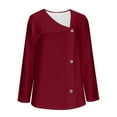 thumbnail image 4 of Wensltd Women's Tunic V Neck Blouse Trendy Solid Color Casual Long Sleeve Button Lightweight Tops Clothing, 4 of 6