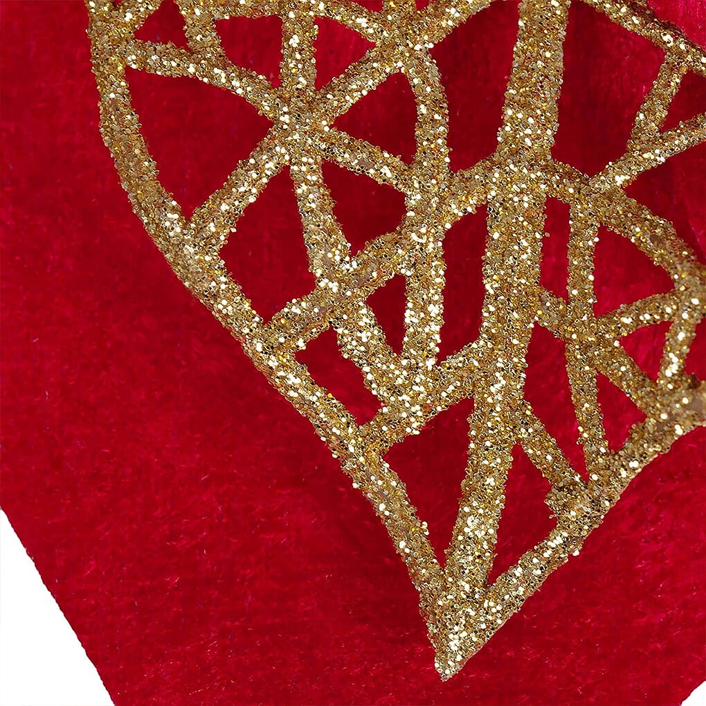 Haillom 15 Pieces Poinsettia Artificial Christmas Flowers Decorations Xmas Tree Ornaments Red Glitter Gold with Clips