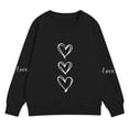 thumbnail image 2 of AUDeals Girls Heart Print Sweatshirt - Round Neck Long Sleeve Loose Fit Pullover Top for Kids Spring Fall Casual Everyday Wear, 2 of 6
