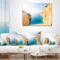 thumbnail image 3 of Designart Blue Sea in Between Big Rocks - Seashore Throw Pillow - 16x16, 3 of 4