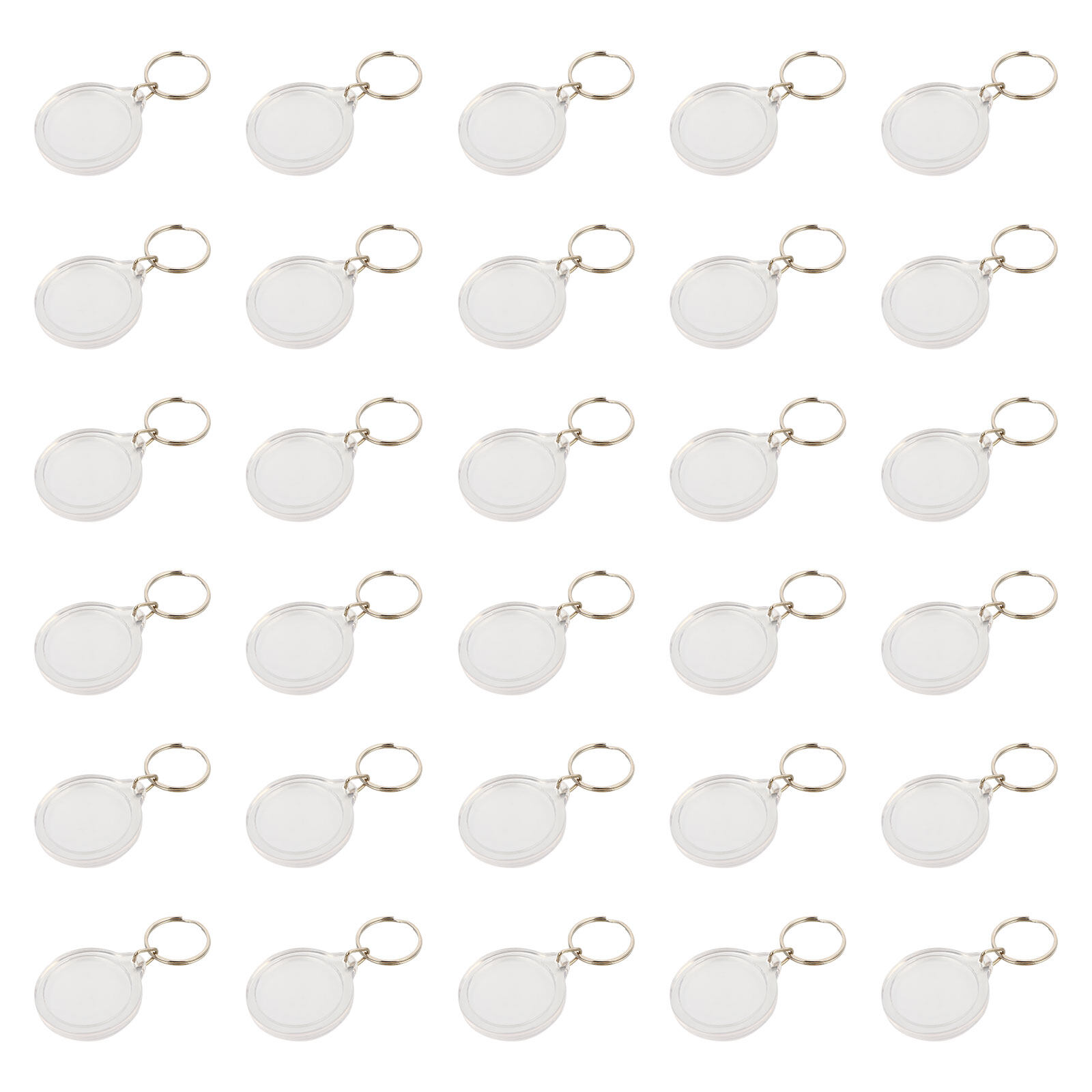 Hemoton 100 Pcs Photo Frame Key Ring Keychain Acrylic Key Chain Key Holder DIY Gift
