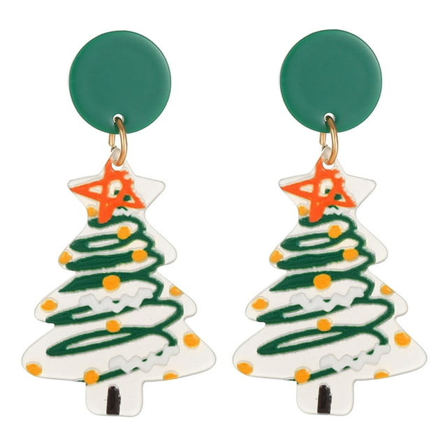 Pendientes navideños Sunnimix para mujer árbol Stud