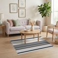 thumbnail image 3 of ODIKA 4'x6' Ultra-Soft Area Rug, Under Stripe Entry Featuring Grouped Doormat Layering Striped None Washable, Bare feet friendly, Silk-Touch for Bedroom Home office, 3 of 7