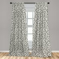 thumbnail image 5 of Ambesonne Leaf Curtains, Monochrome Scroll Pattern, Pair of 28"x95", Black Cream, 5 of 5