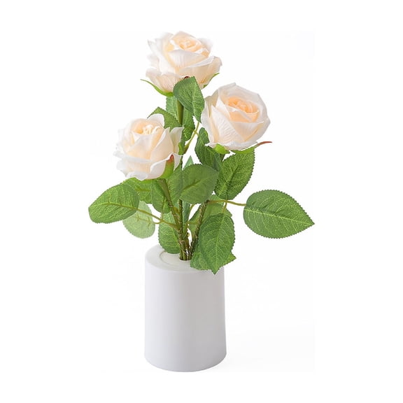 Artificial Rose Night Light, LED Flower Table Lamp, Christmas Holiday Decor, Battery Powered Floral Accent Light, Romantic Ambient Lighting For Bedroom Party Home