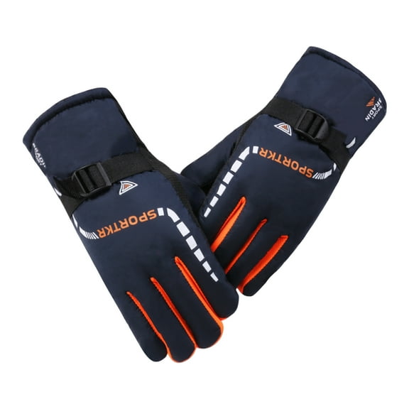 1 Pair Unisex Sport Gloves Full Finger Waterproof Thickened Plush Anti Skid Autumn Winter Gloves for Outdoor