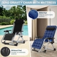 thumbnail image 3 of Bronkige Foldable Zero Gravity Chair with Removable Cushion, Support 440lbs for Poolside Beach, Adjustable Patio Reclining Chair with Headrest & Cup Holder, Folding Adult Chair for Indoor Outdoor, 3 of 8