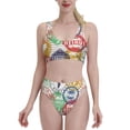 thumbnail image 2 of Picia Travel Stamp Women's High Waisted Bikini Scoop Neck Swimsuit Two Pieces Bathing Suit-XX-Large, 2 of 8