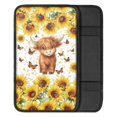 thumbnail image 2 of Renewold Car Center Console Pad Armrest Cover Protector for Women Men, Easy to Install & Washable Car Decor Accessories, Cute Highland Cow Sunflower, 2 of 6